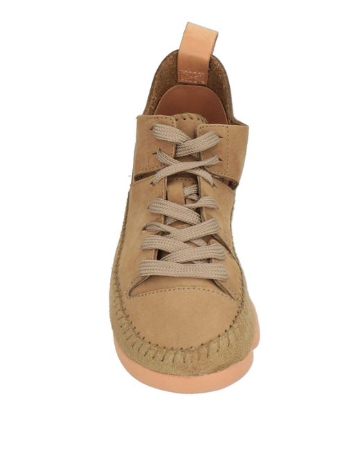 Clarks Natural Khaki Sneakers Leather