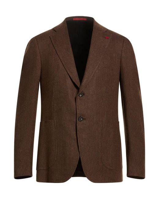 Isaia Brown Blazer Wool for men