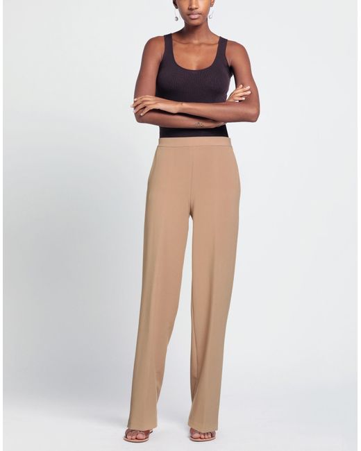 Clips Natural Camel Pants Polyester, Viscose, Elastane