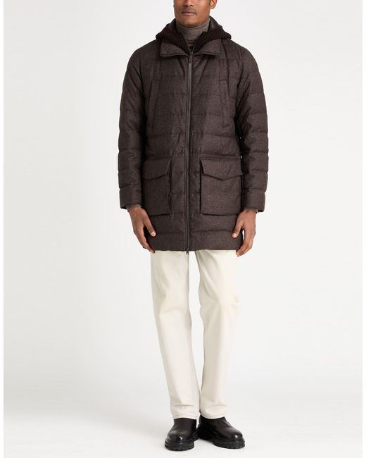 Herno Brown Puffer Wool, Cashmere for men