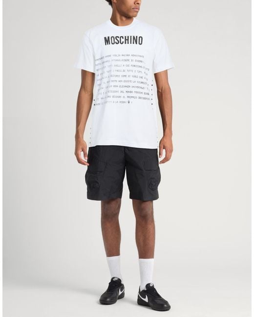 Moschino White Message Print" T-Shirt for men
