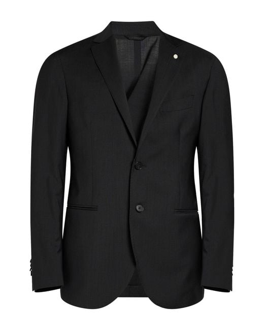Luigi Bianchi Black Blazer Wool for men