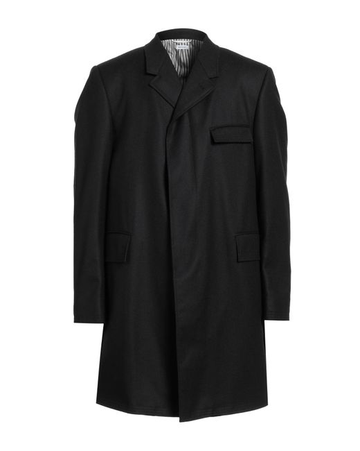Thom Browne Black Coat Wool for men