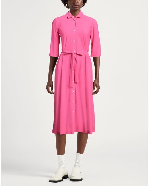 Caliban Pink Midi Dress Polyamide, Elastane