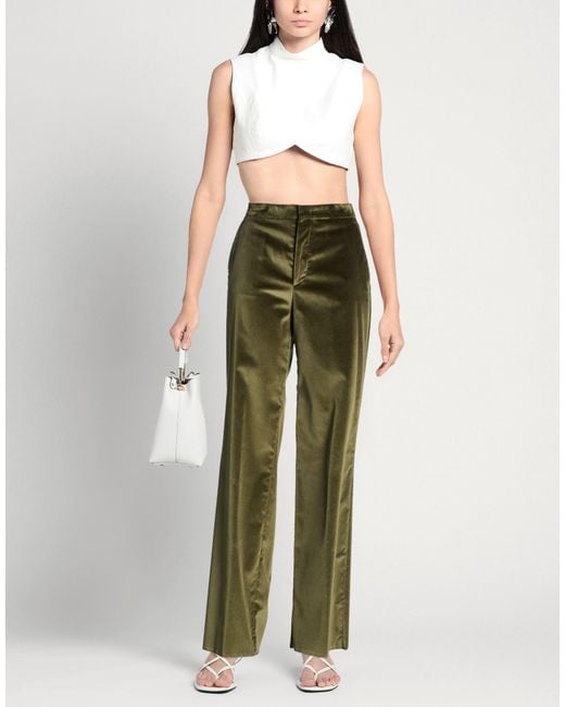 Tagliatore 0205 Green Military Pants Cotton, Elastane