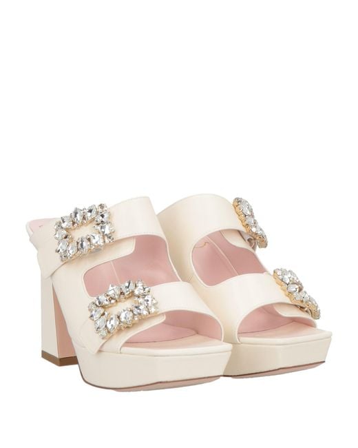 Roger Vivier White Cream Sandals Leather