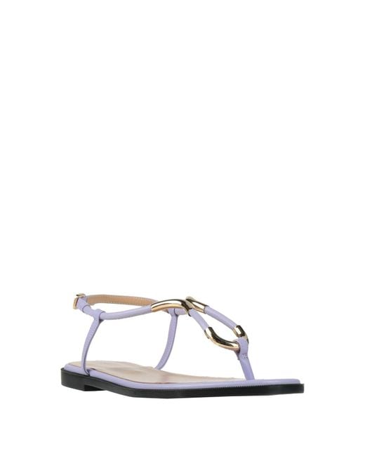 Sergio Rossi White Thong Sandals