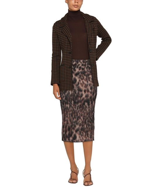 Jucca Brown Cocoa Midi Skirt Mohair Wool, Polyamide, Wool