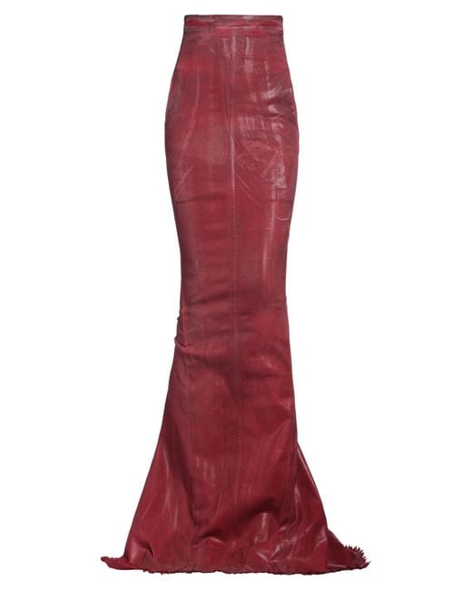Jupe en jean Rick Owens en coloris Red