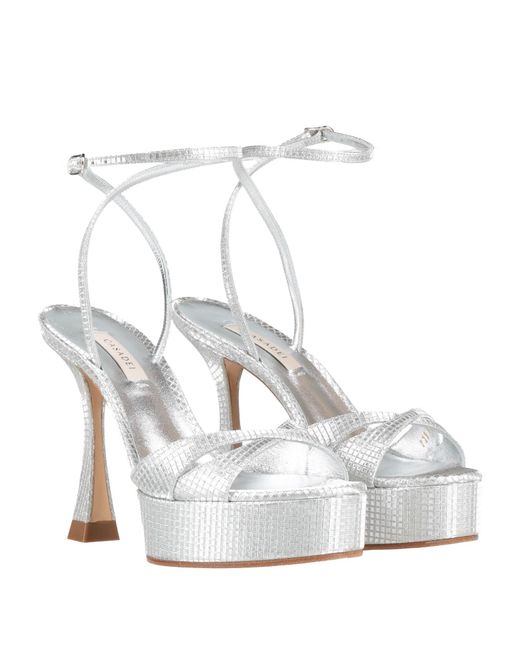 Casadei White Sandals Synthetic Fibers
