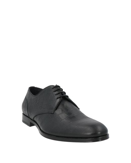 Dolce & Gabbana Black Lace-Up Shoes Calfskin for men