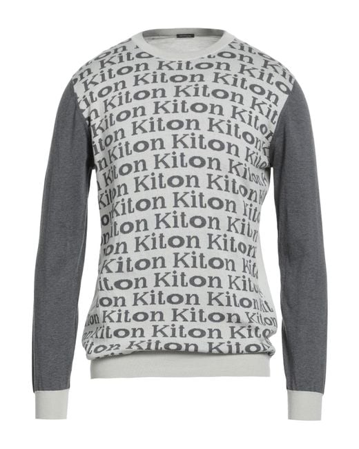 Kiton Gray Light Sweater Cotton for men
