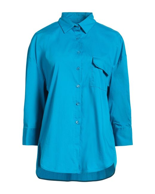 ViCOLO Blue Shirt Cotton, Polyamide, Elastane