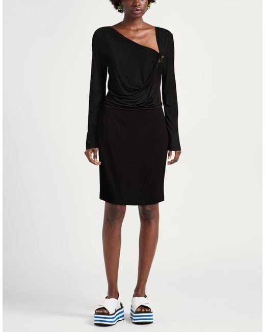 Roberto Cavalli Black Midi Dress Viscose, Polyamide, Elastane