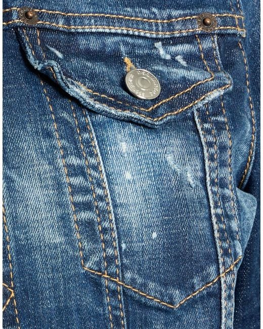 DSquared² Blue Denim Outerwear Cotton, Elastane