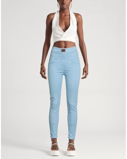 Elisabetta Franchi Blue Jeans Cotton, Elastomultiester, Elastane, Metal