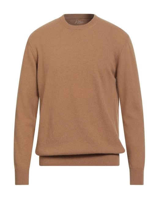 Altea Brown Camel Sweater Virgin Wool for men