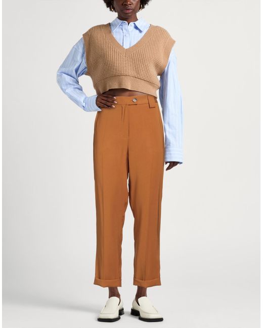 Siste's Brown Pants Viscose, Polyester
