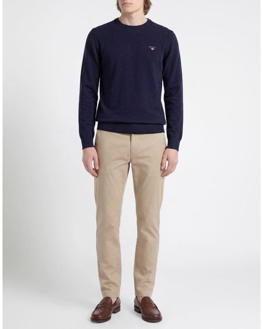 Gant Blue Sweater Lambswool for men