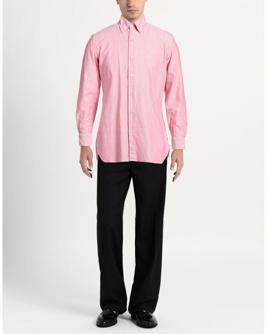 Luigi Borrelli Napoli Pink Shirt Cotton for men