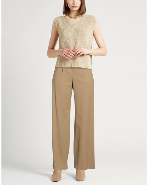 Aspesi Natural Camel Pants Viscose, Wool, Elastane