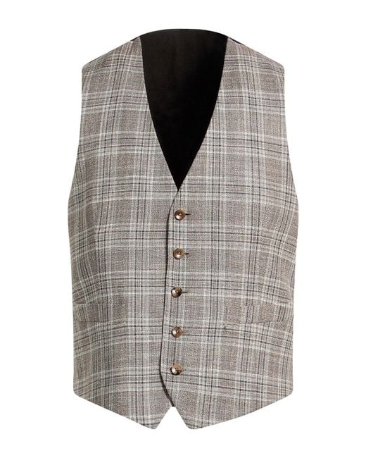 Lardini Gray Tailored Vest Wool, Silk, Linen for men