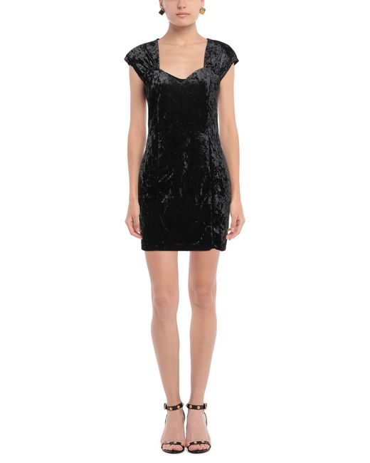 Kontatto Black Mini Dress Polyester, Elastane