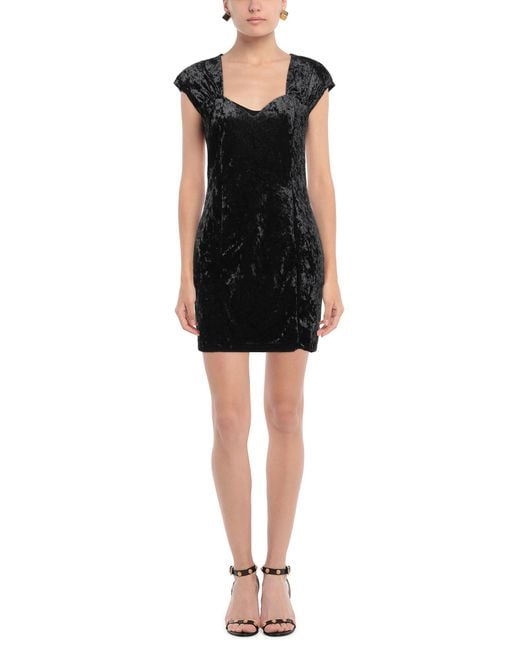 Kontatto Black Mini Dress Polyester, Elastane