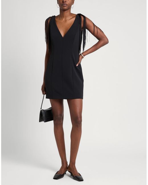 Pinko Black Mini Dress Polyester, Elastane