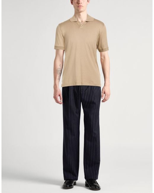 Canali Natural Camel Polo Shirt Cotton, Silk for men