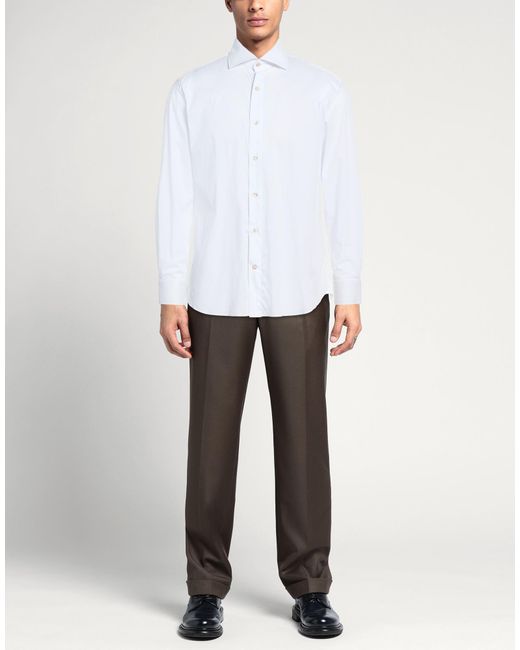Giannetto Portofino White Shirt Cotton, Polyester, Elastane for men