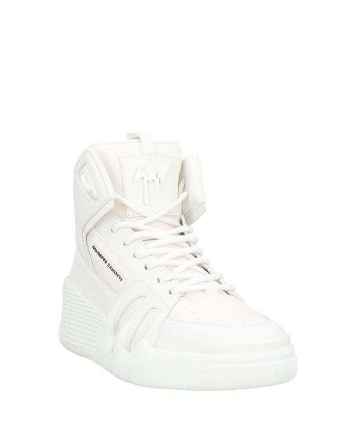Giuseppe Zanotti White Sneakers Leather, Textile Fibers