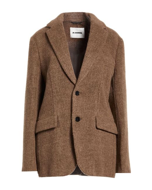 Jil Sander Brown Blazer Wool, Polyamide, Virgin Wool