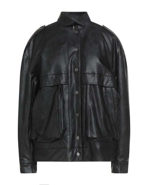 Soallure Black Jacket Polyester, Polyurethane