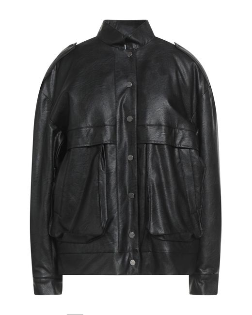 Soallure Black Jacket Polyester, Polyurethane