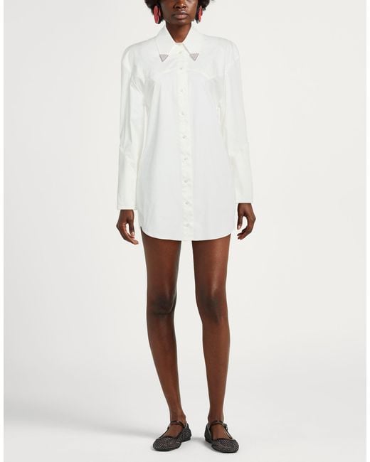GIUSEPPE DI MORABITO White Mini Dress Cotton, Polyamide, Elastane
