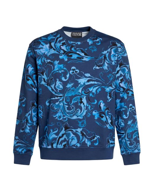 Versace Jeans Couture Blue Sweatshirt Cotton for men