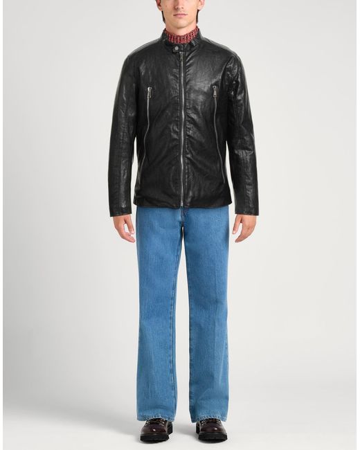 Berna Black Jacket Viscose, Polyester, Cotton, Metal for men