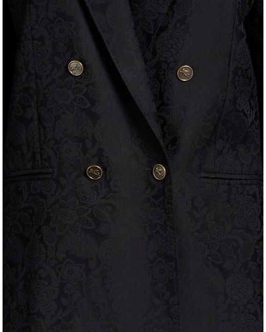 Etro Black Blazer Cotton, Wool