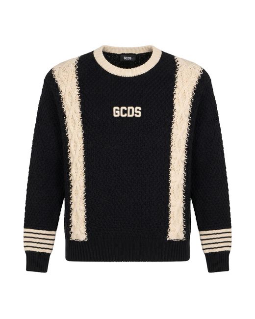 Gcds Black Sweater Polyacrylic, Wool for men