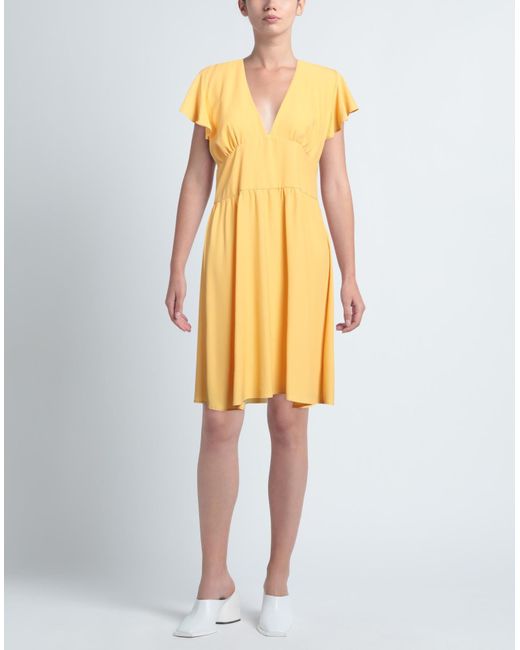 Cristina Gavioli Yellow Midi Dress