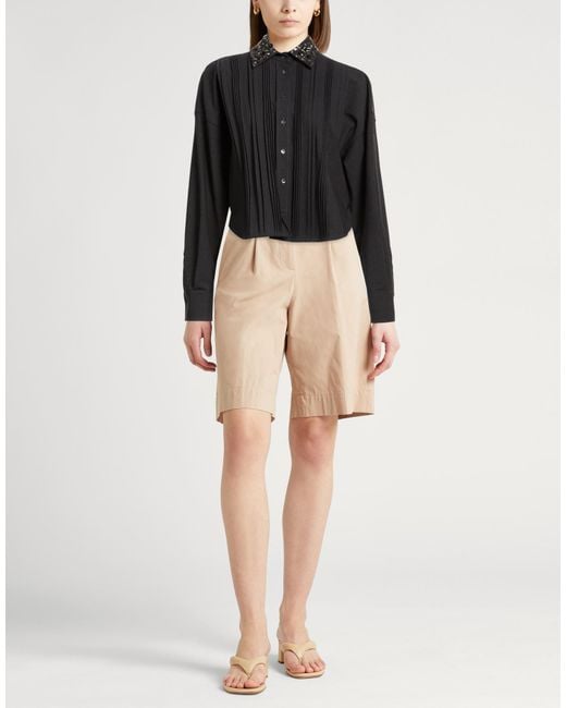 Brunello Cucinelli Black Shirt Virgin Wool, Polyamide, Elastane