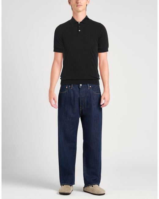 Polo Alpha Studio pour homme en coloris Black