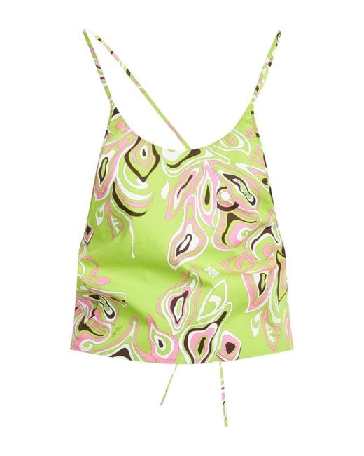 Emilio Pucci Multicolor Lime Top Cotton