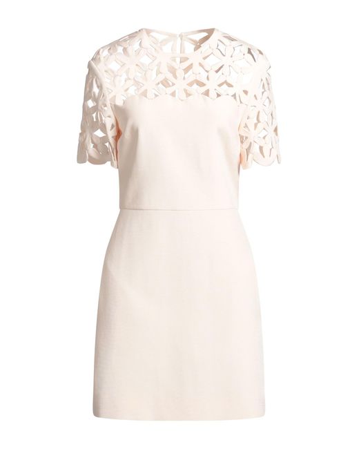 Valentino Garavani Natural Cream Mini Dress Wool, Silk, Polyamide, Elastane