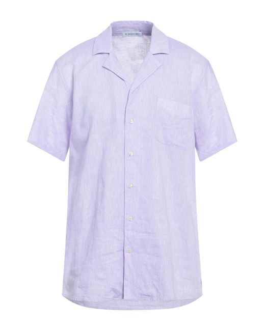 Manuel Ritz Purple Lilac Shirt Linen, Cotton for men
