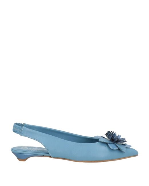 Divine Follie Blue Slate Ballet Flats Leather