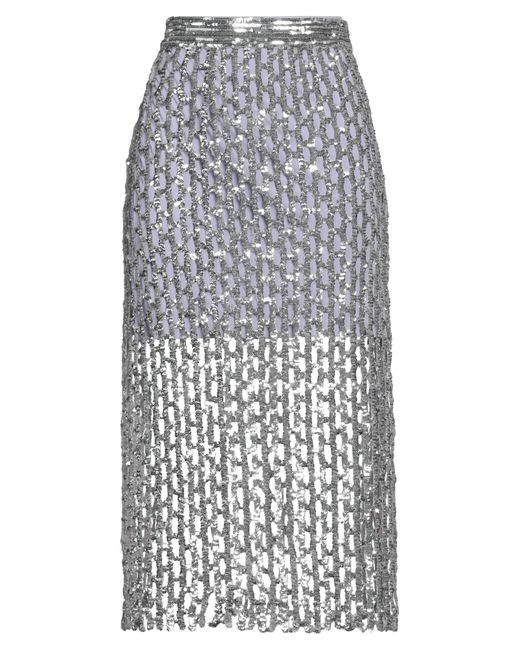 MSGM Gray Midi Skirt
