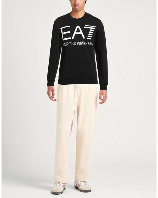EA7 Black Sweatshirt Cotton for men