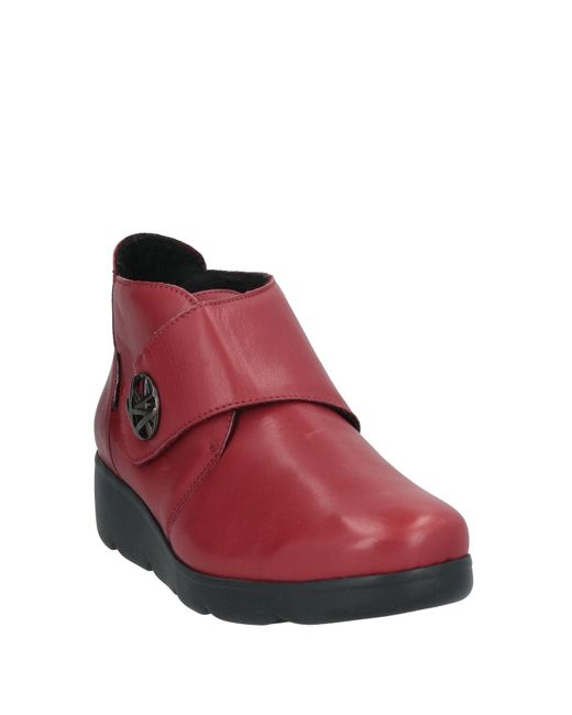 Mobils Red Ankle Boots